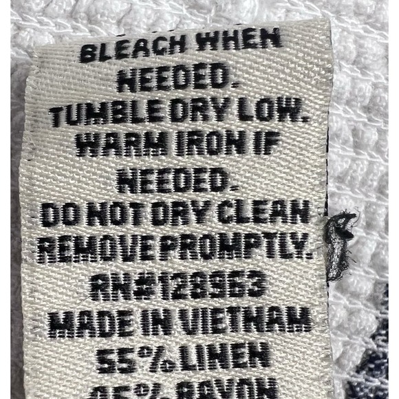 Indigo Rein Linen Blend Striped Wide Leg Pants Elastic Waist Pull-On Size L - Picture 11 of 11